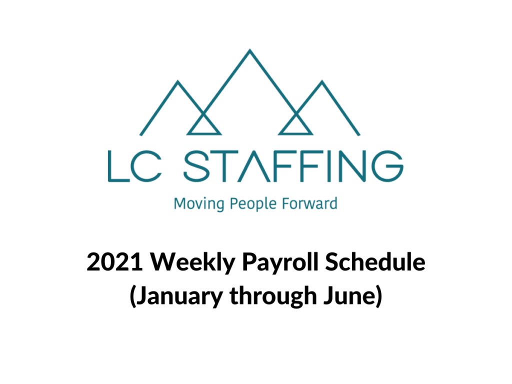 2021 Payroll Schedule