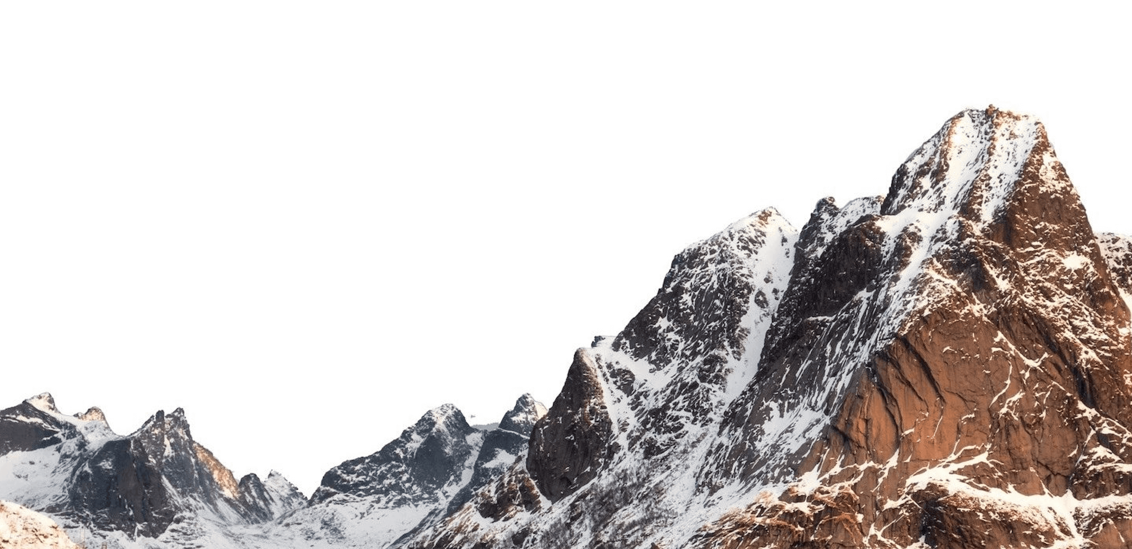 icy mountain on white background