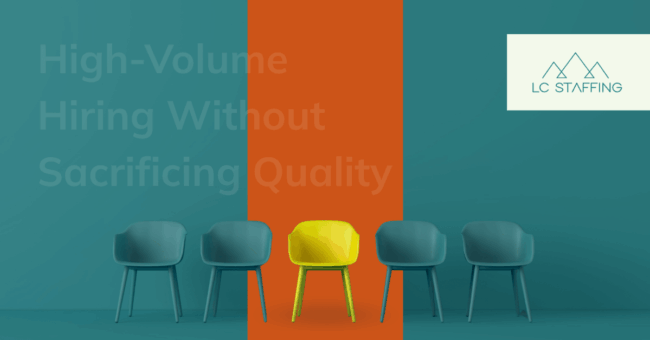 28.08.2026-High-Volume Hiring Without Sacrificing Quality Row of chairs representing high-volume hiring candidates